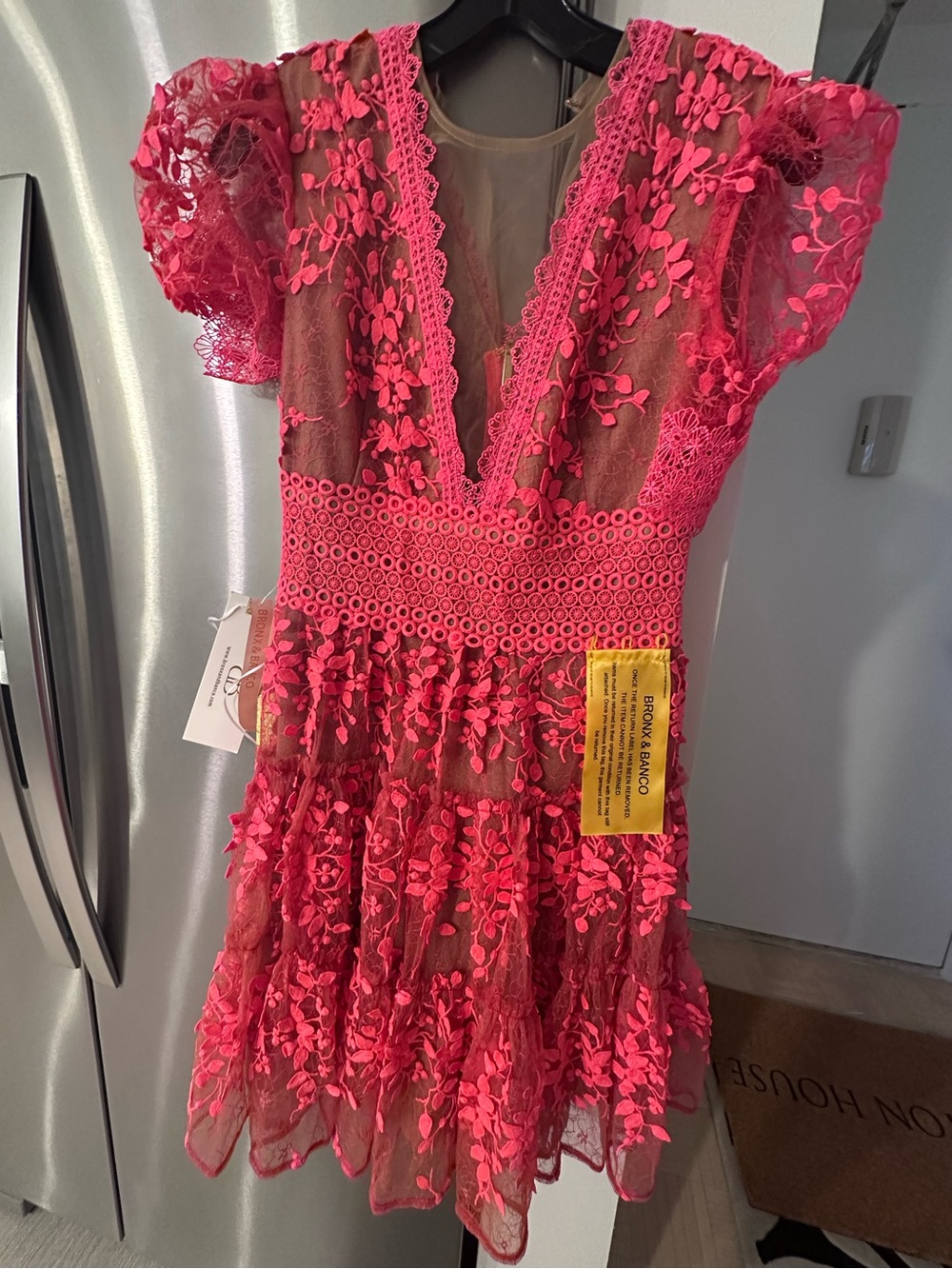 Bronx and Banco Megan Coral Mini Dress